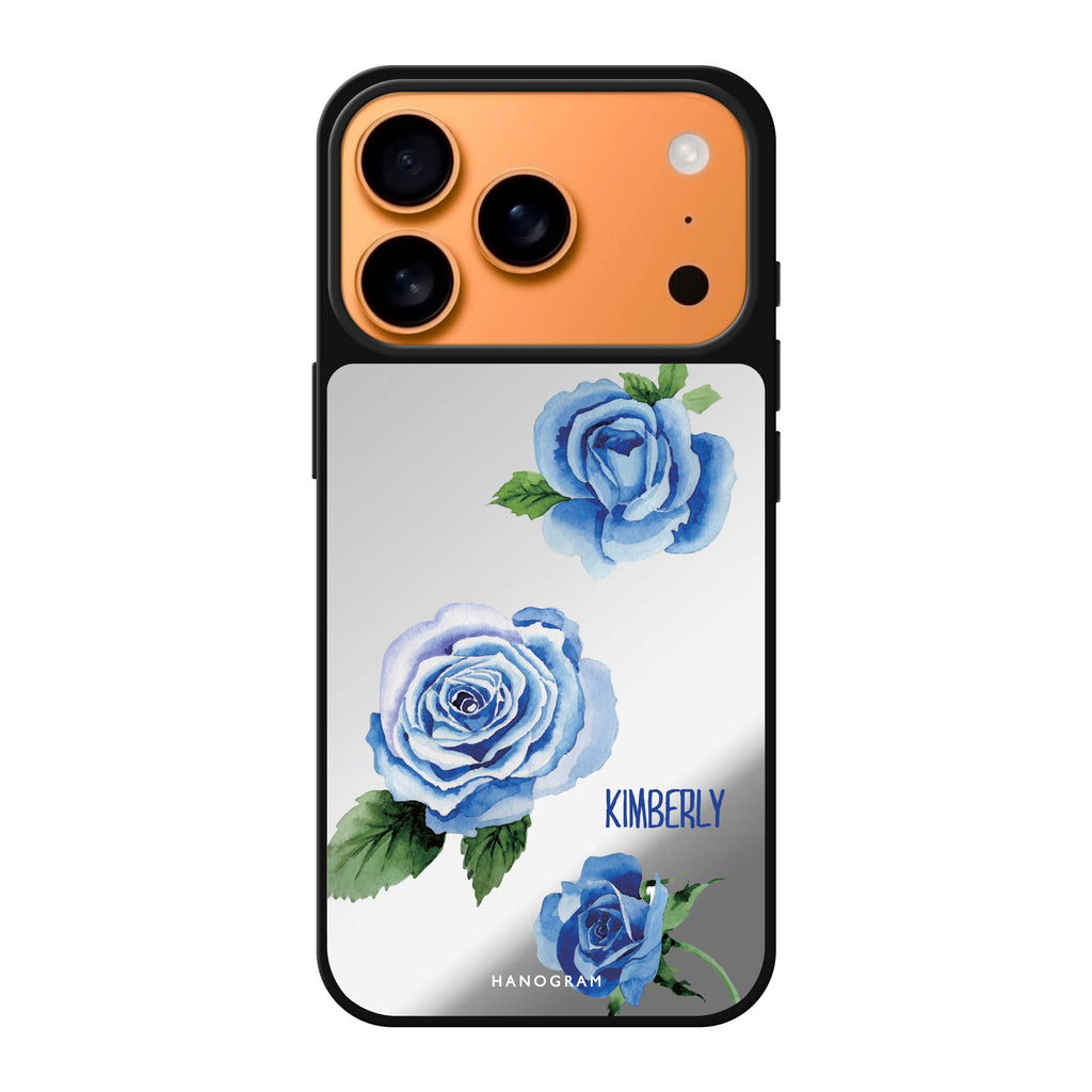 Blue Rose 藍粉紅色花卉 iPhone 17 Pro Max 鏡面手機殼主圖