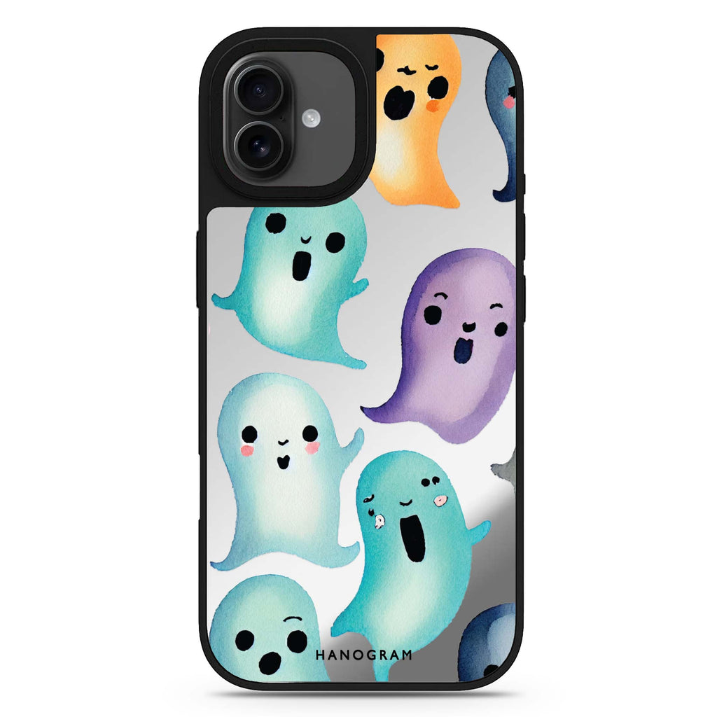 Cute Ghost iPhone 17 萬聖節鏡面手機殼 主圖設計