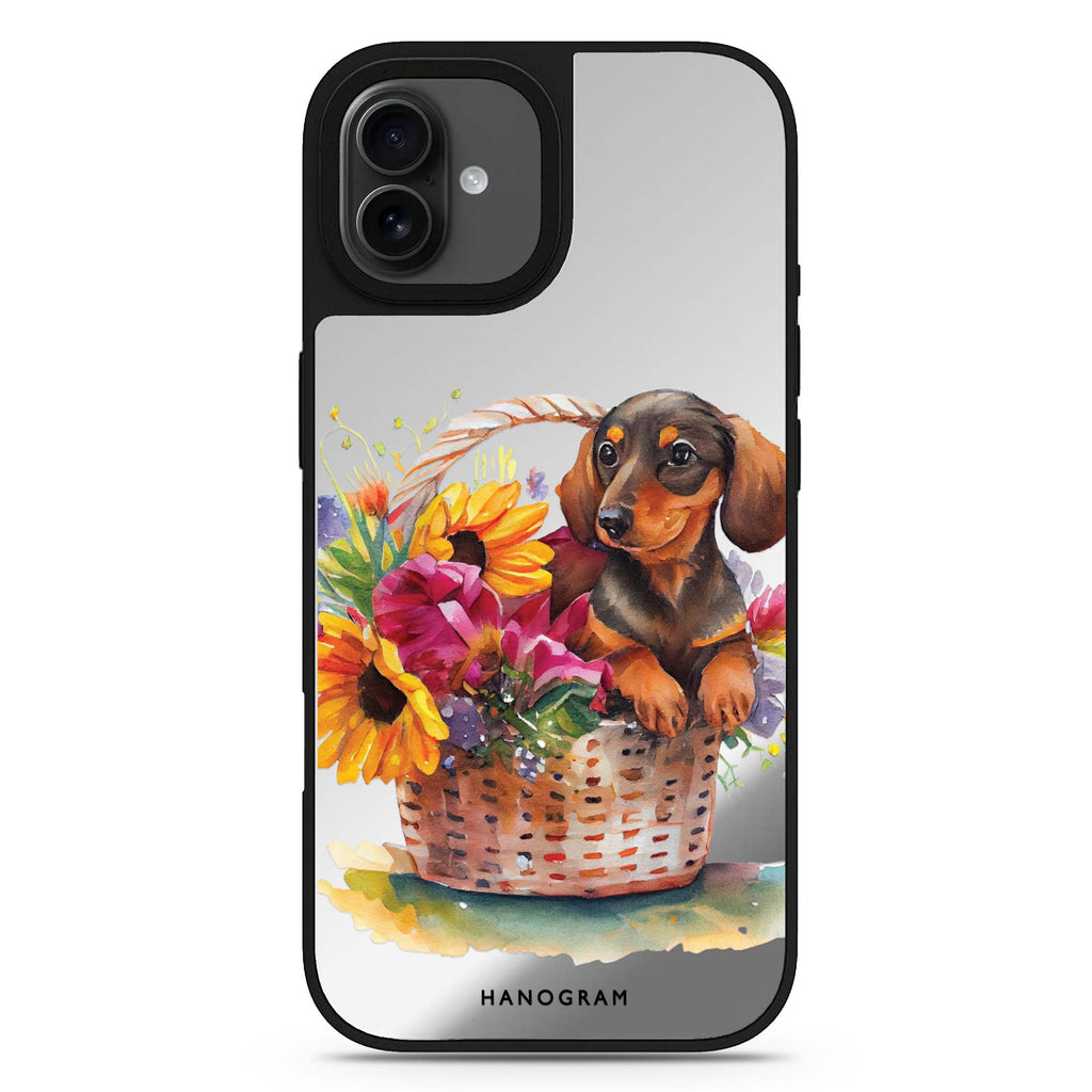 Floral & Dog iPhone 17 狗狗鏡面手機殼 主圖設計