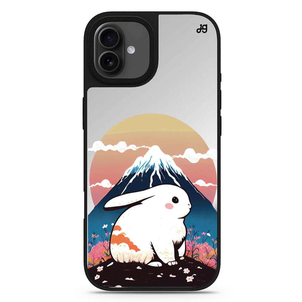 Travel Rabbit iPhone 17 可愛動物鏡面手機殼 主圖設計