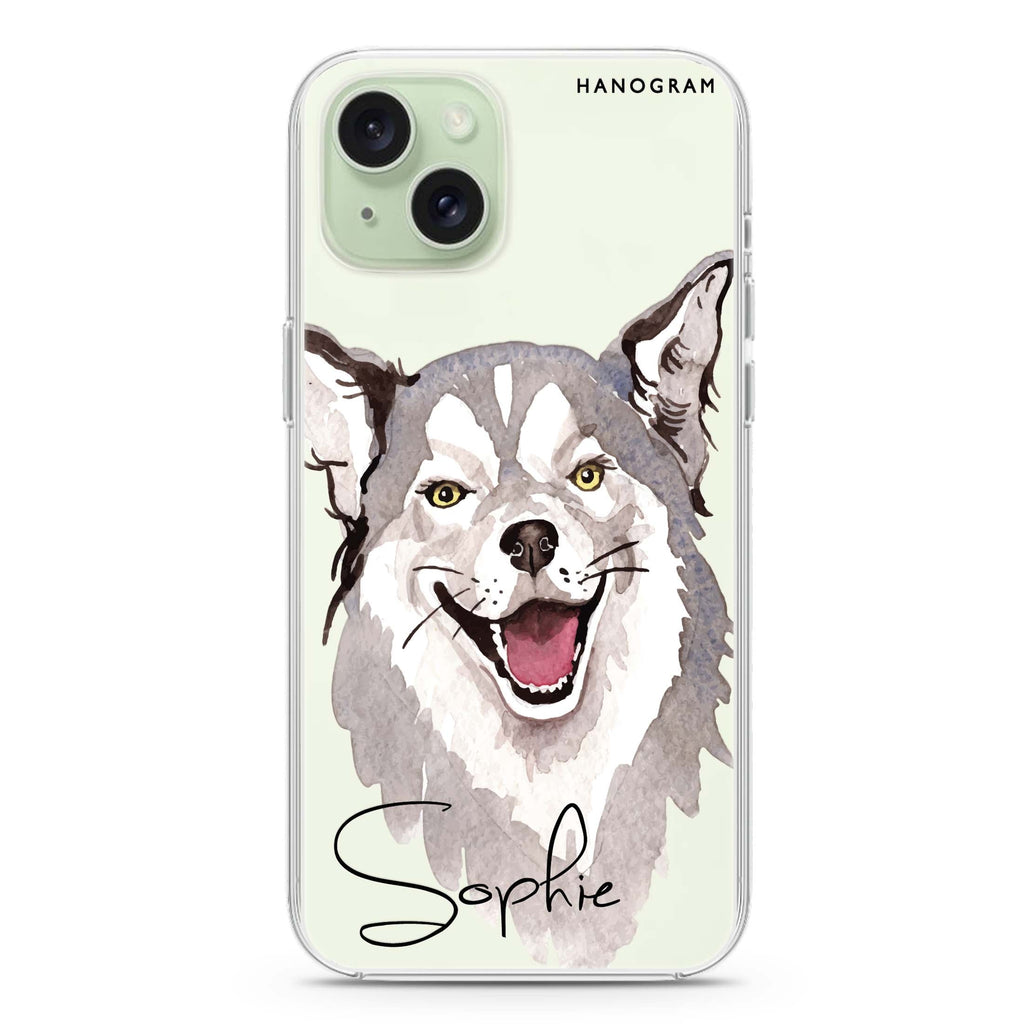 Border Collie iPhone 15 Plus Magsafe 兼容水晶透明保護殼