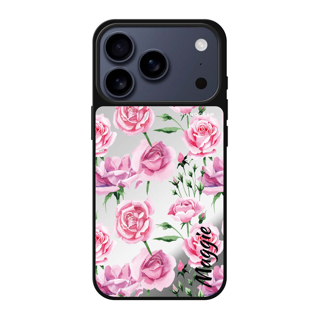 Pink Rose 粉紅色花卉 iPhone 17 Pro Max 鏡面手機殼主圖