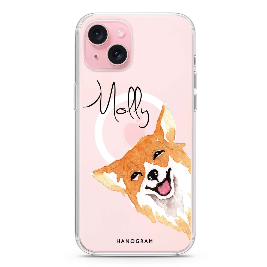 Welsh Corgi iPhone 15 Magsafe 兼容水晶透明保護殼