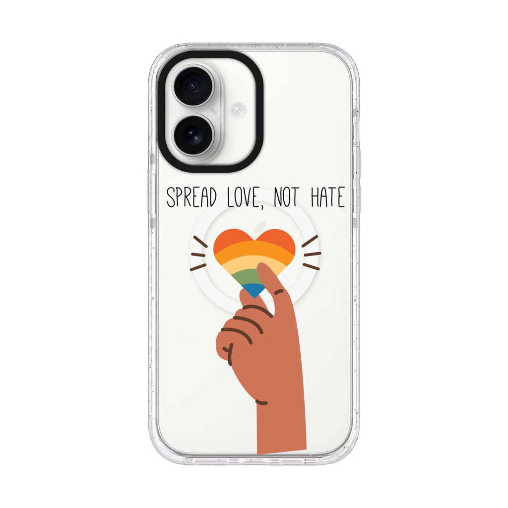 Spread Love iPhone 17 水晶透明保護殼正面展示
