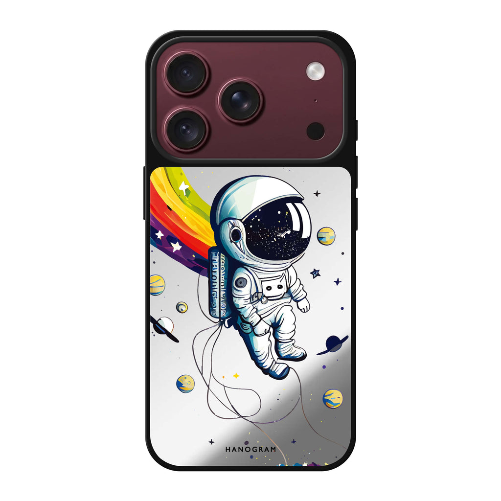 Astronaut in rainbow 鏡面手機殼
