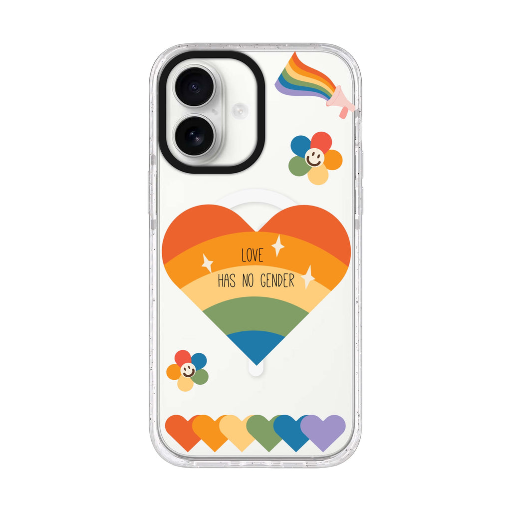 Love Has no gender iPhone 17 水晶透明保護殼正面展示