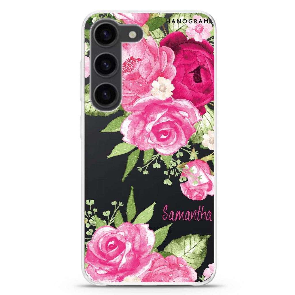 Watercolor Rose Samsung Galaxy 水晶透明保護殼