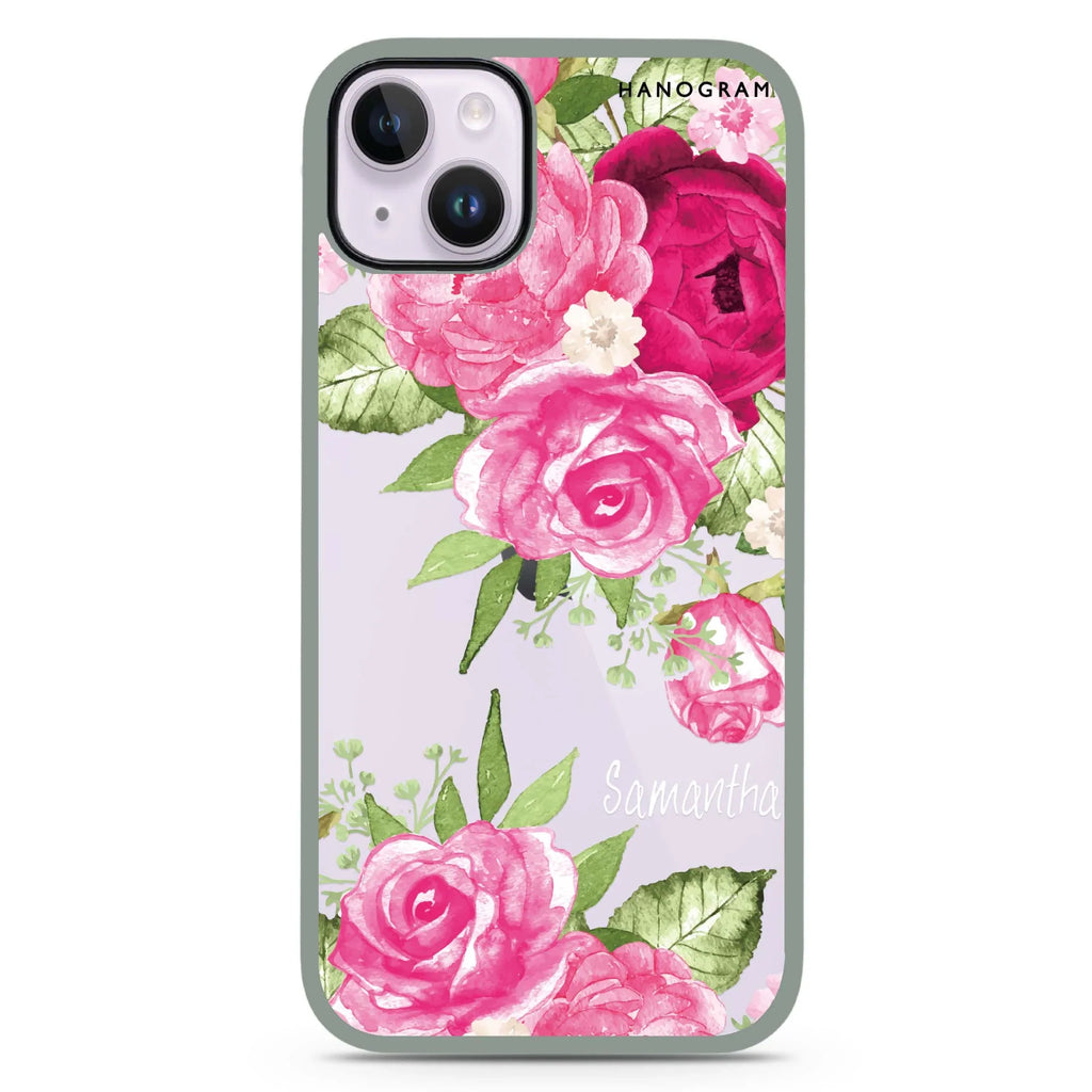 Watercolor Rose iPhone 15 Plus 防衝擊保護殼