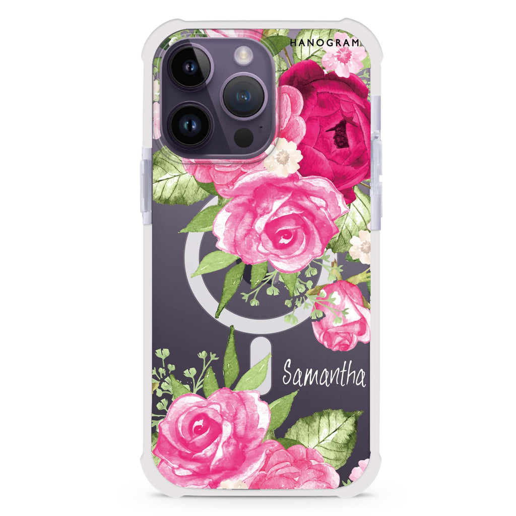 Watercolor Rose iPhone Magsafe 兼容超強防摔保護殼