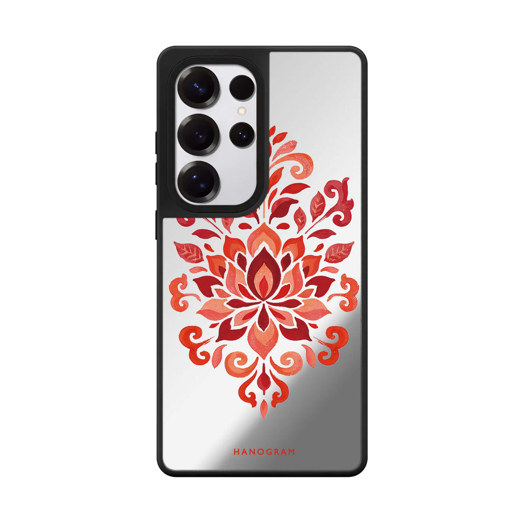 Vermilion Lotus Crest Samsung Galaxy 鏡面手機殼