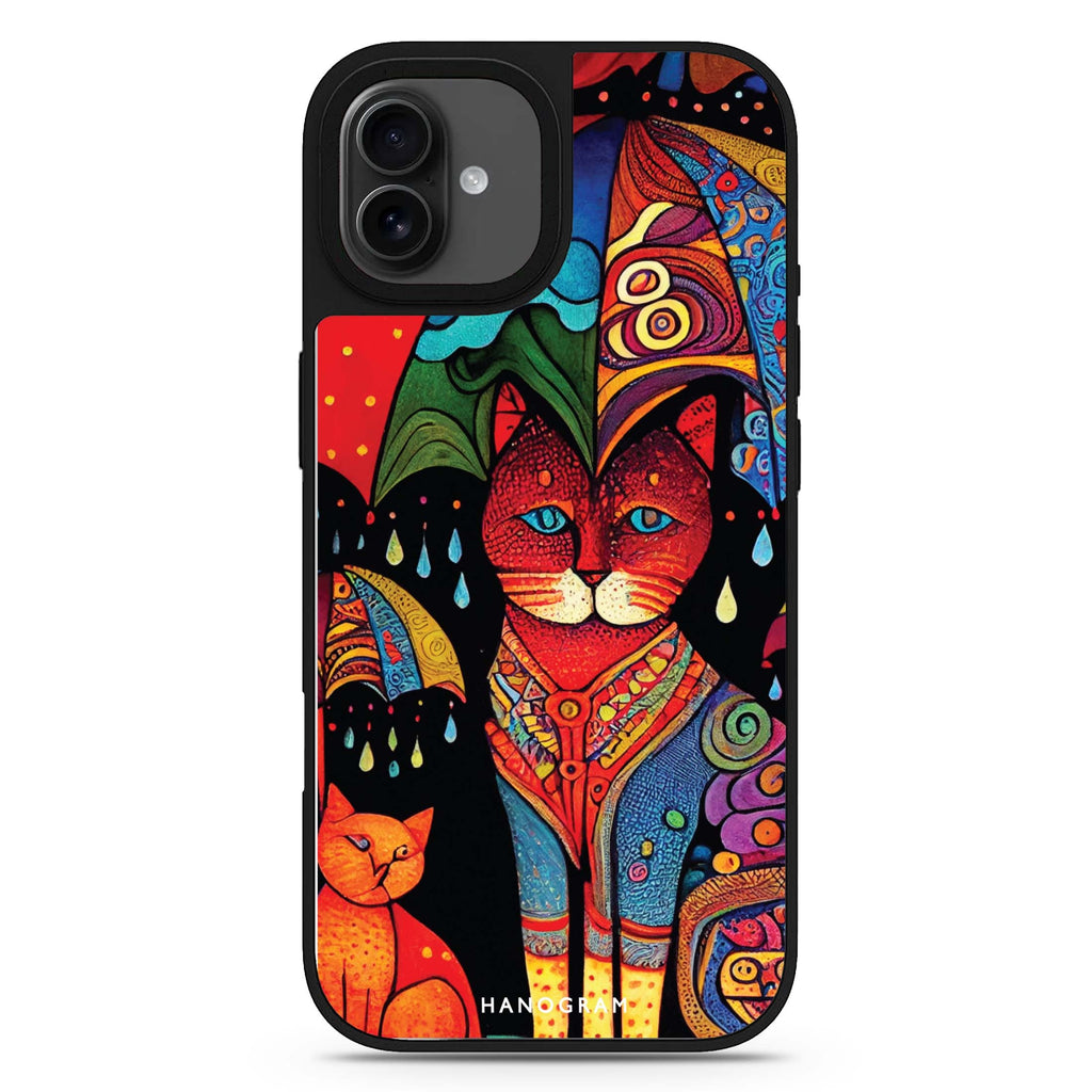 Raining Cat 款式1 iPhone 17 貓咪鏡面手機殼 主圖設計