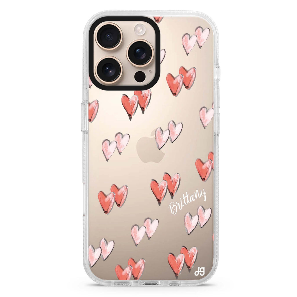 Double Heart iPhone 16 Pro & 16 Pro Max Case - Personalized and Stylish Protection