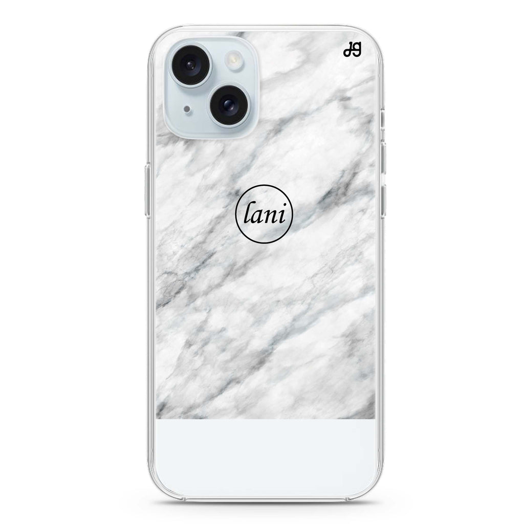 White Marble Transparent iPhone 15 plus 水晶透明保護殼