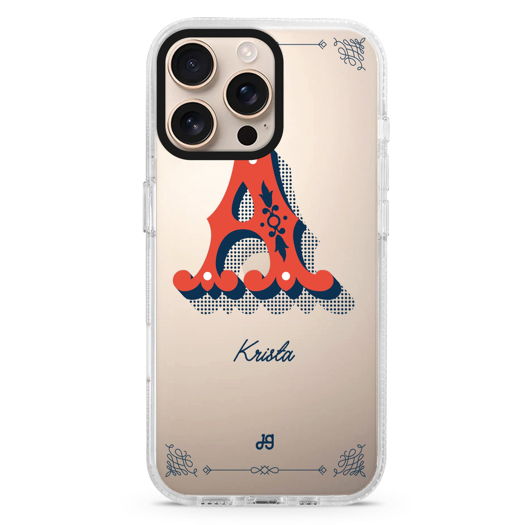 Vintage Ornamental Monogram iPhone 16 Pro & 16 Pro Max Case - Personalized and Stylish Protection