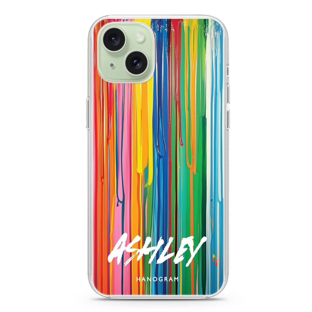 Vivid Stripes iPhone 15 Magsafe 兼容水晶透明保護殼