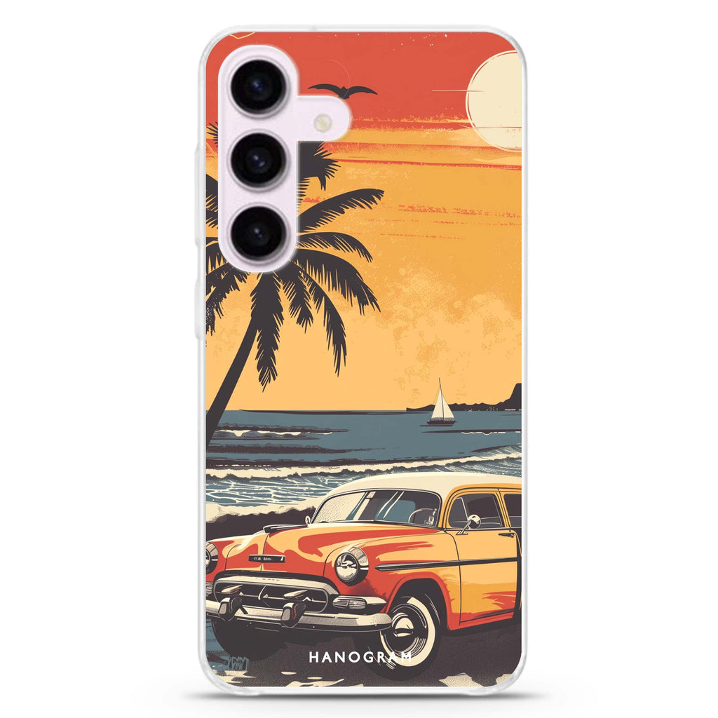 Ocean Waves Samsung Galaxy S26/S25/S24 水晶透明保護殼正面展示