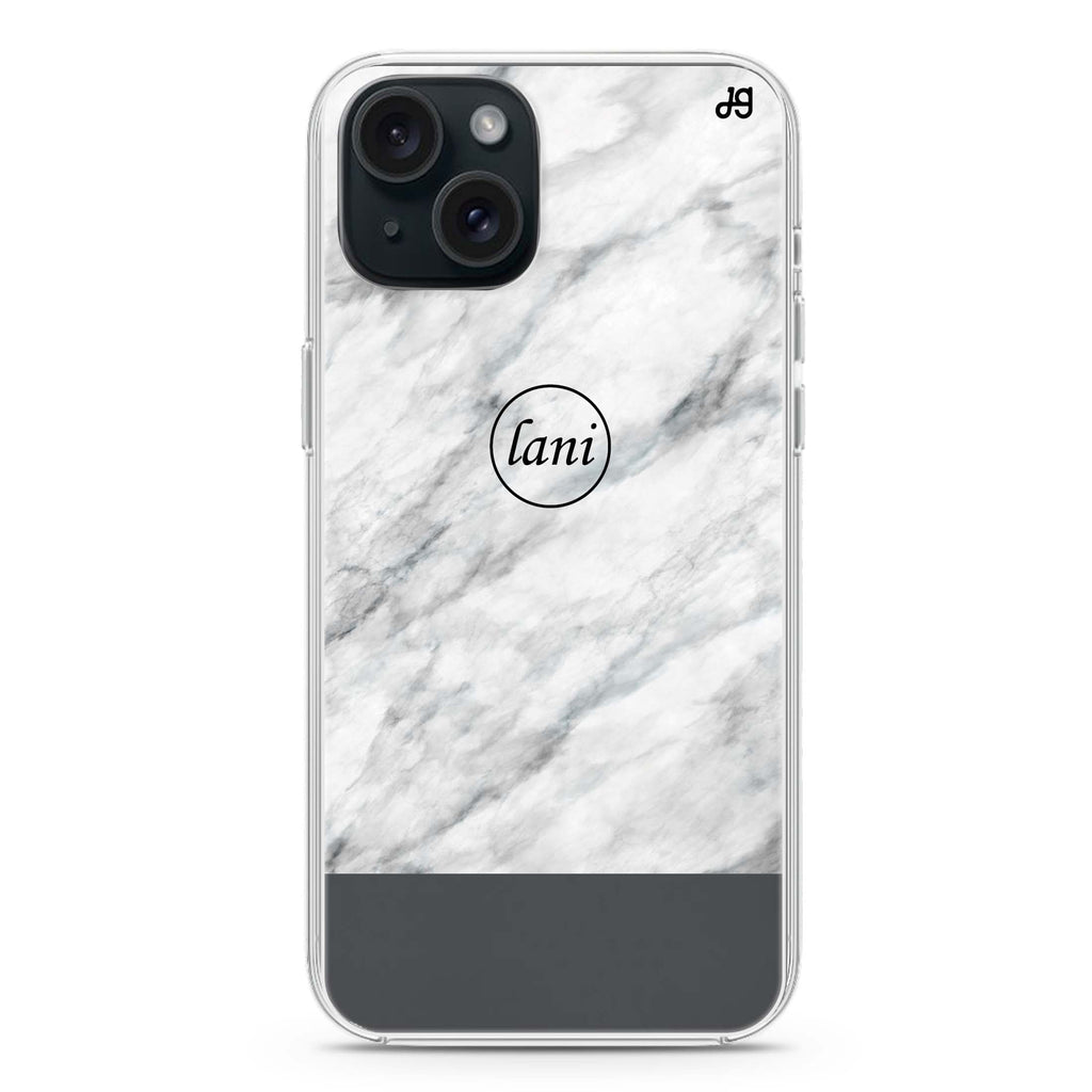 White Marble Transparent iPhone 15 水晶透明保護殼