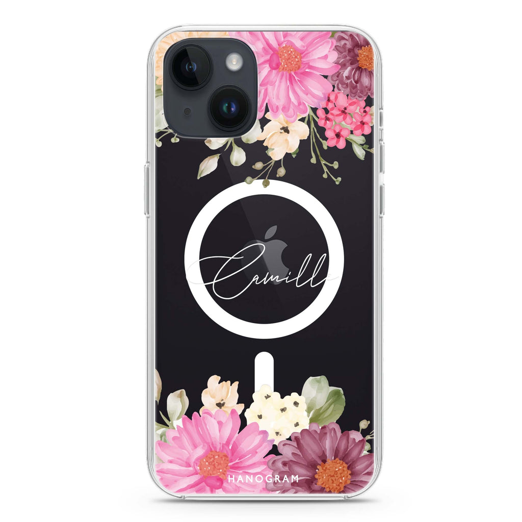 Blooms Bounty iPhone 14 Plus Magsafe 兼容水晶透明保護殼