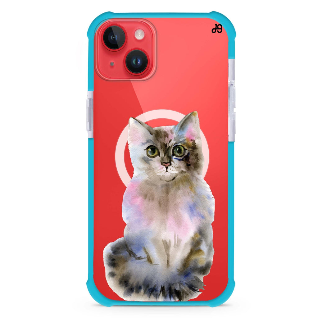 Watercolour Cat iPhone 15 Plus Magsafe 兼容超強防摔保護殼