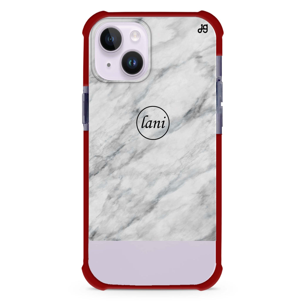White Marble Transparent iPhone 15 Plus Magsafe 兼容超強防摔保護殼