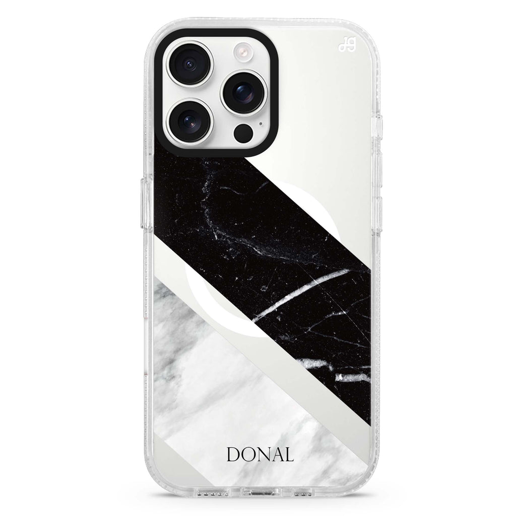 B & W Marble Magsafe 兼容水晶透明保護殼
