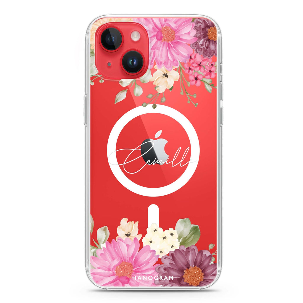 Blooms Bounty iPhone 14 Magsafe 兼容水晶透明保護殼