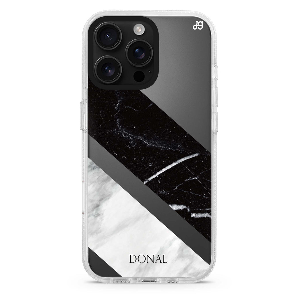 B & W Marble iPhone 16 Pro & 16 Pro Max Case - Personalized and Stylish Protection