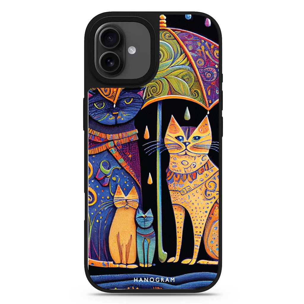 Raining Cat 款式3 iPhone 17 貓咪鏡面手機殼 主圖設計