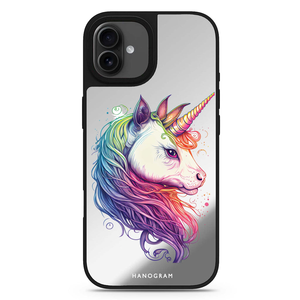 A unicorn iPhone 17 可愛動物鏡面手機殼 主圖設計