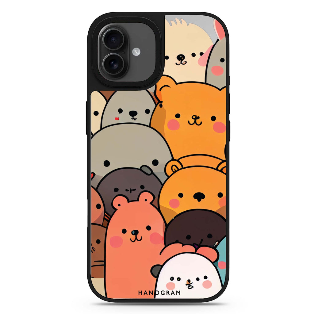 Cute animals iPhone 17 可愛動物鏡面手機殼 主圖設計