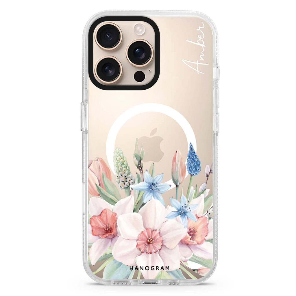 My Glamour Floral Magsafe 兼容水晶透明保護殼