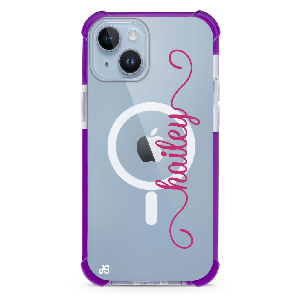 Vertical Cursive Handwritten iPhone 15 Plus Magsafe 兼容超強防摔保護殼