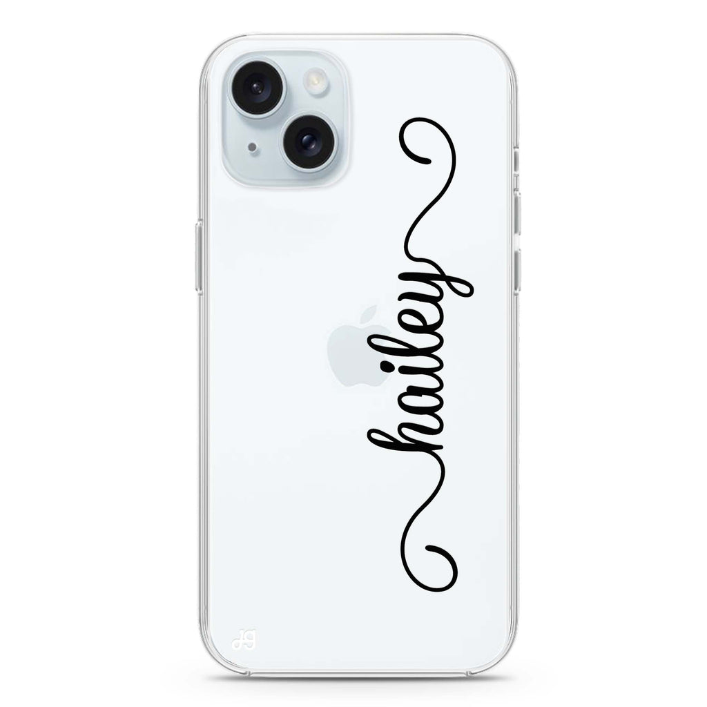 Vertical Cursive Handwritten iPhone 15 plus 水晶透明保護殼