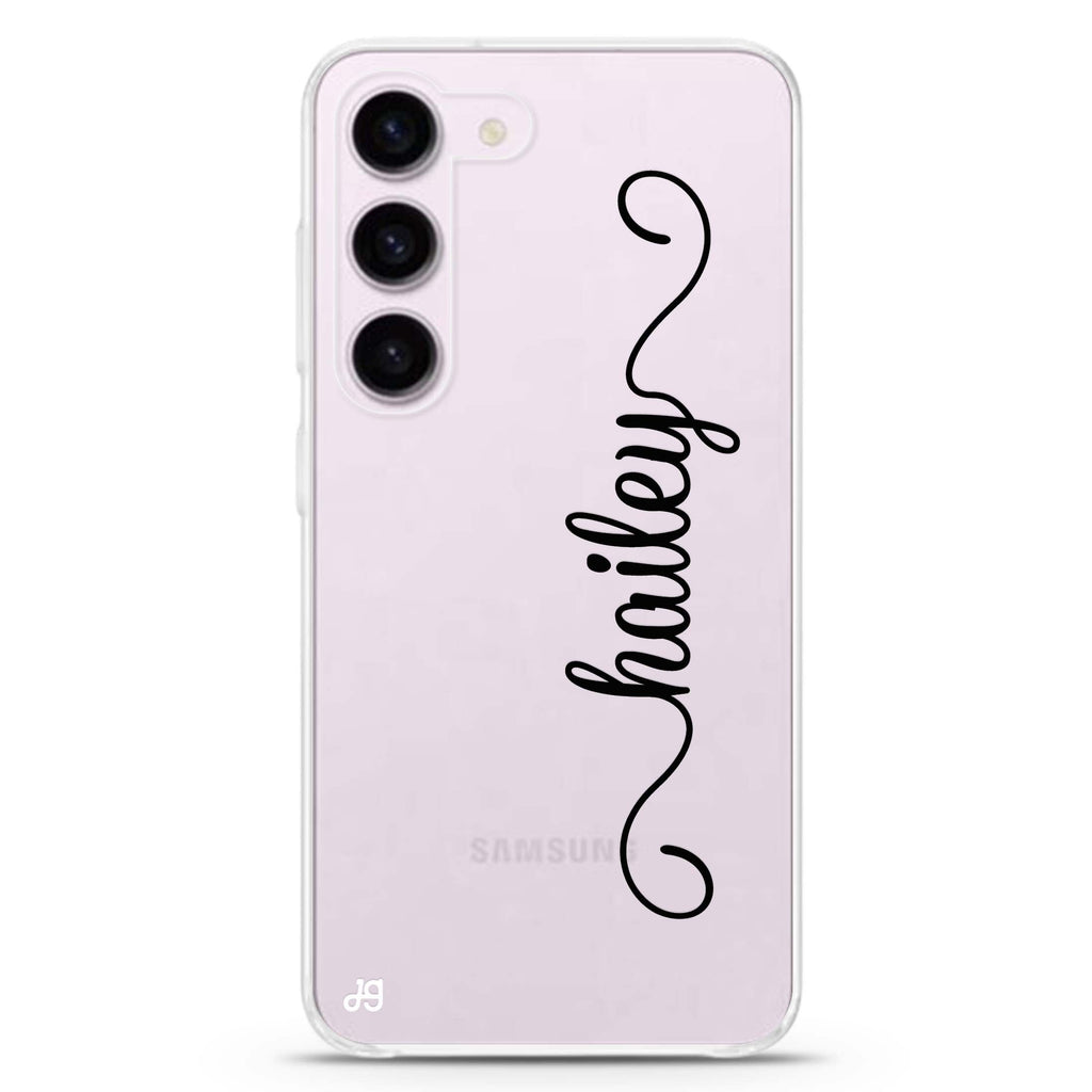 Vertical Cursive Handwritten Samsung Galaxy 水晶透明保護殼
