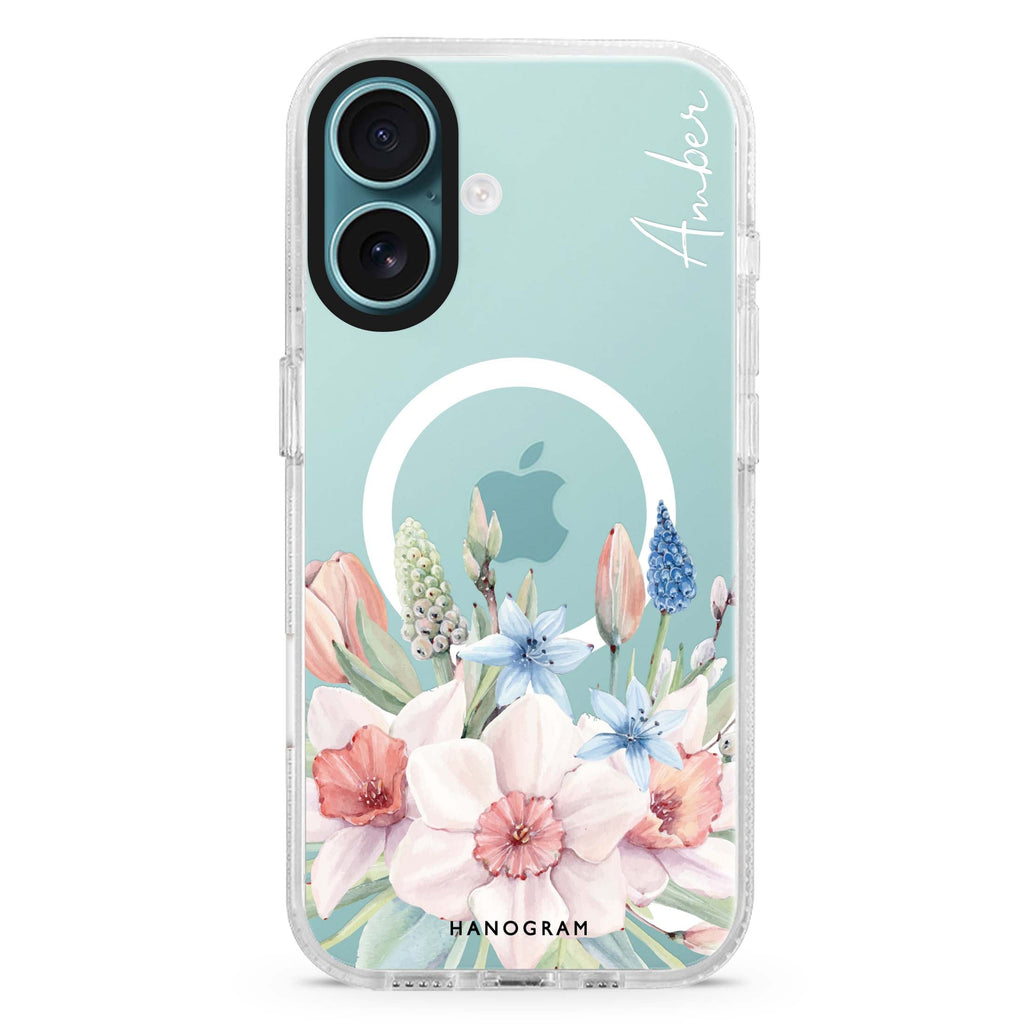 My Glamour Floral Magsafe 兼容水晶透明保護殼