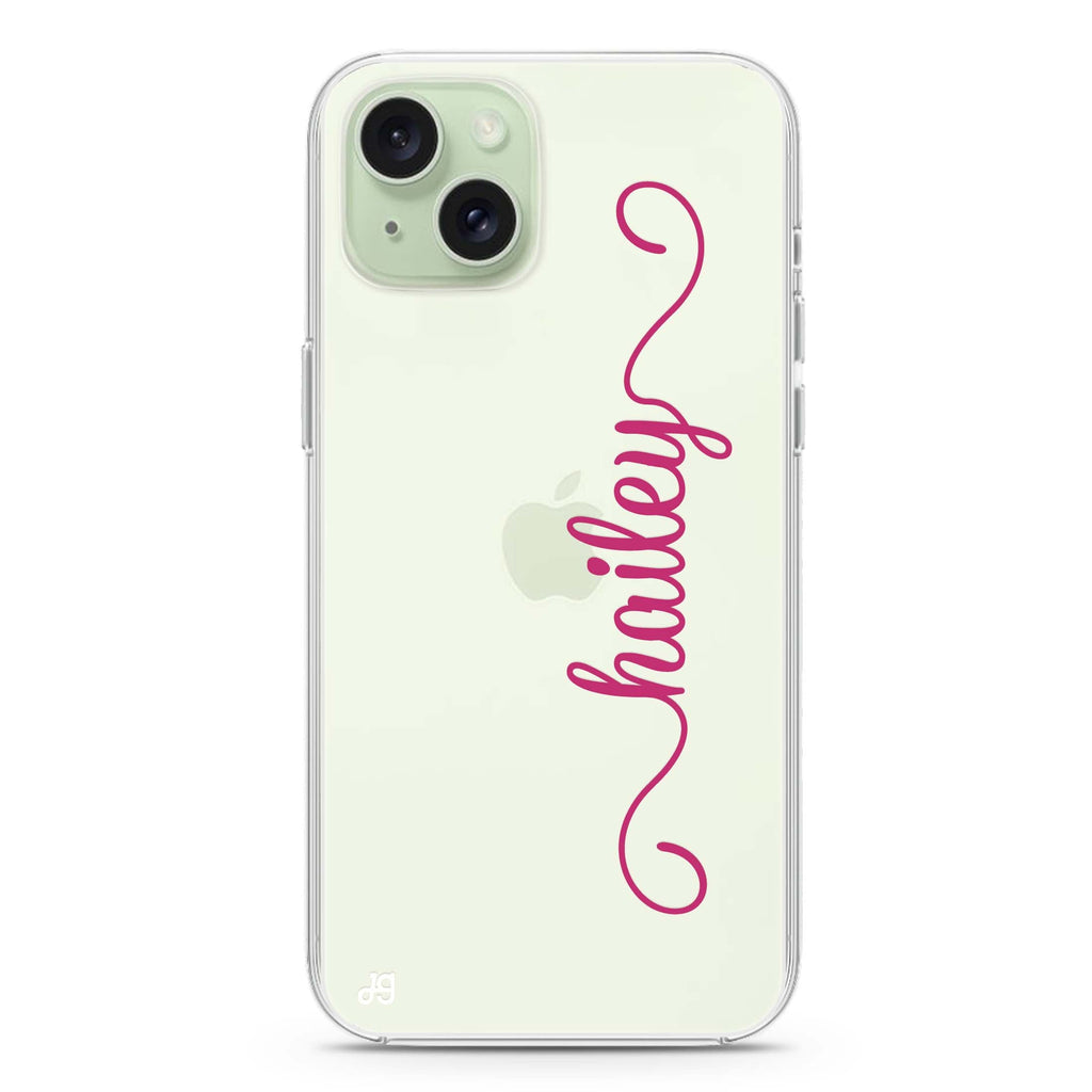 Vertical Cursive Handwritten iPhone 15 水晶透明保護殼