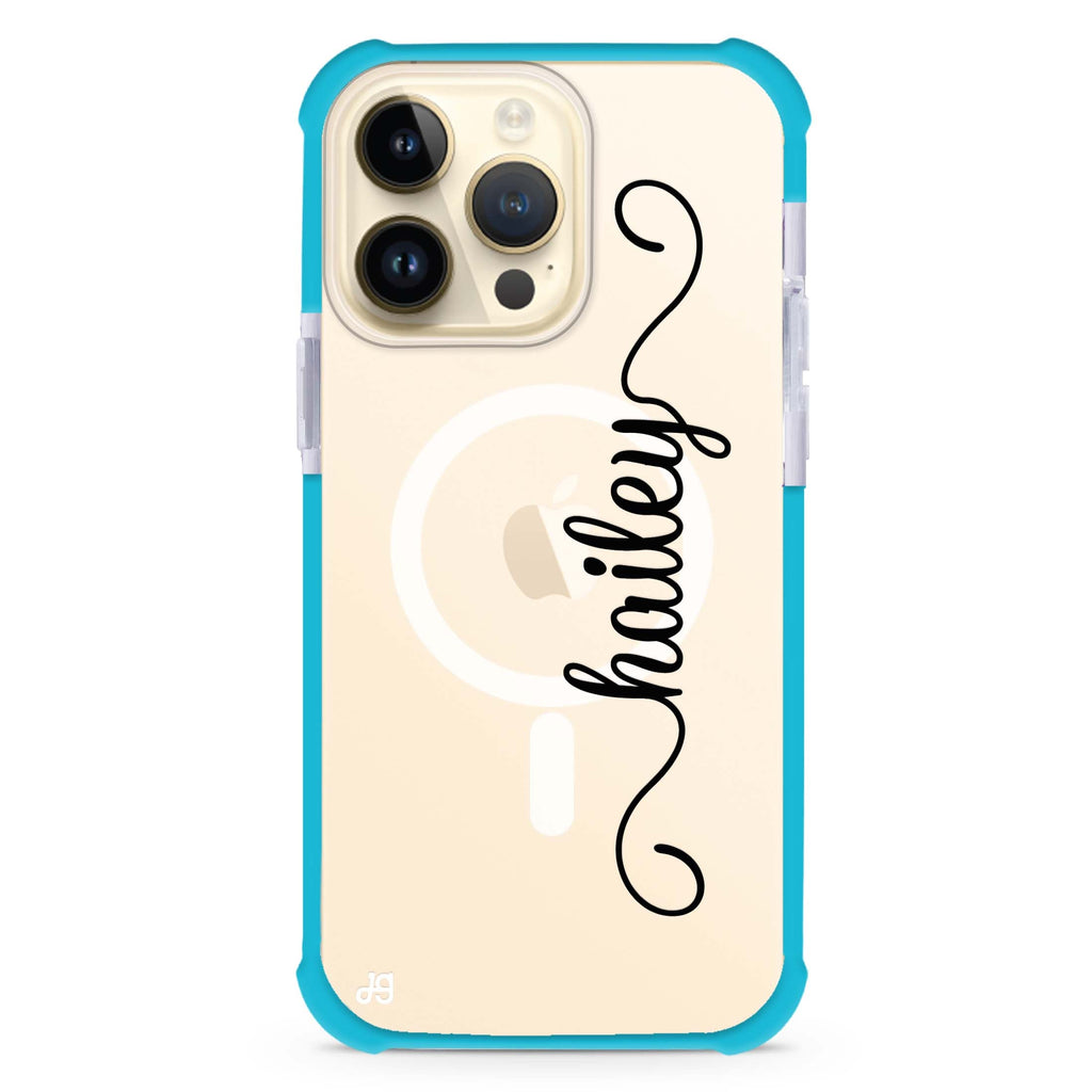 Vertical Cursive & Marble Sleek iPhone Magsafe 兼容超強防摔保護殼