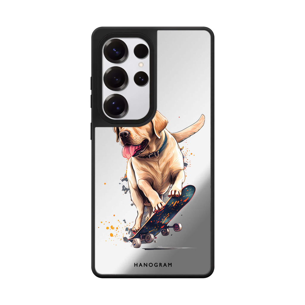 Dog on skateboard 鏡面手機殼