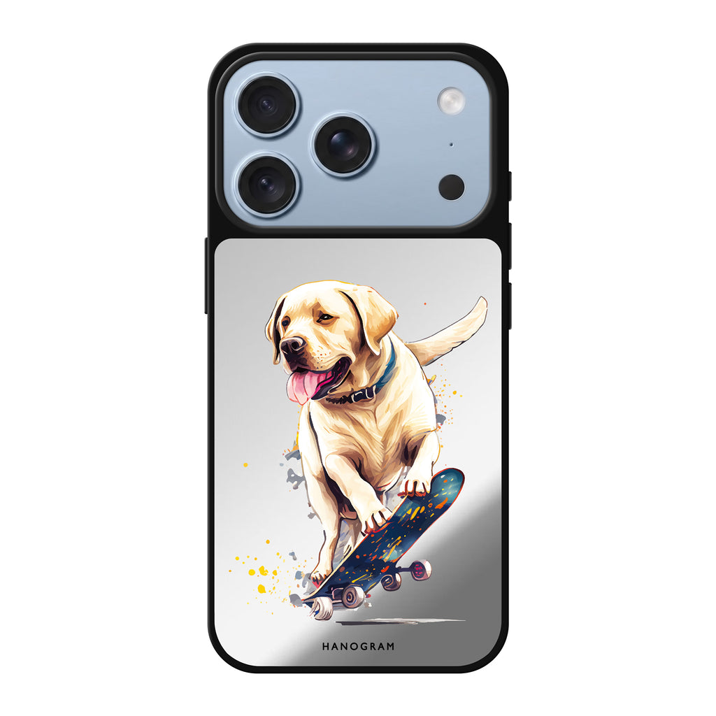 Dog on skateboard 鏡面手機殼