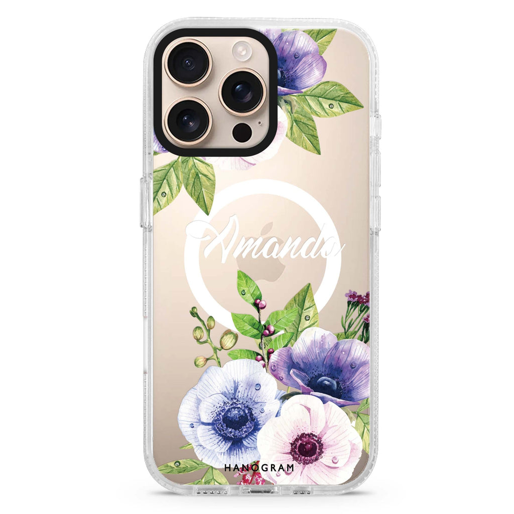 Blooming Flowers Magsafe 兼容水晶透明保護殼