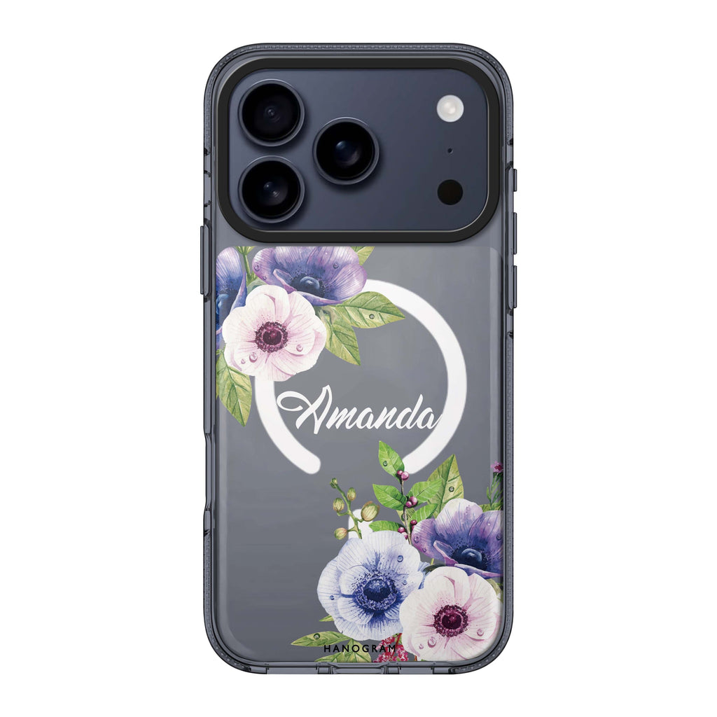 Blooming Flowers iPhone 17 Pro Max MagSafe 水晶透明保護殼 花卉圖案設計 可自訂名字 圖1