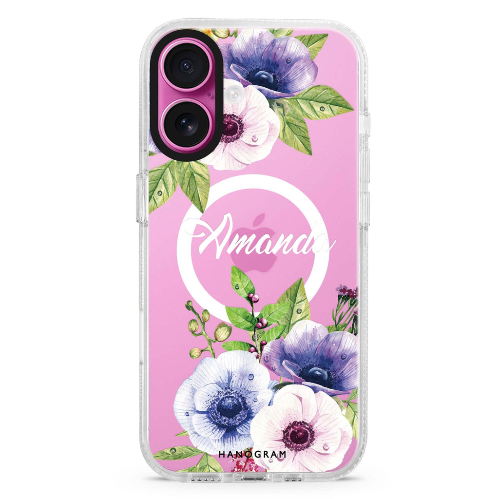 Blooming Flowers Magsafe 兼容水晶透明保護殼
