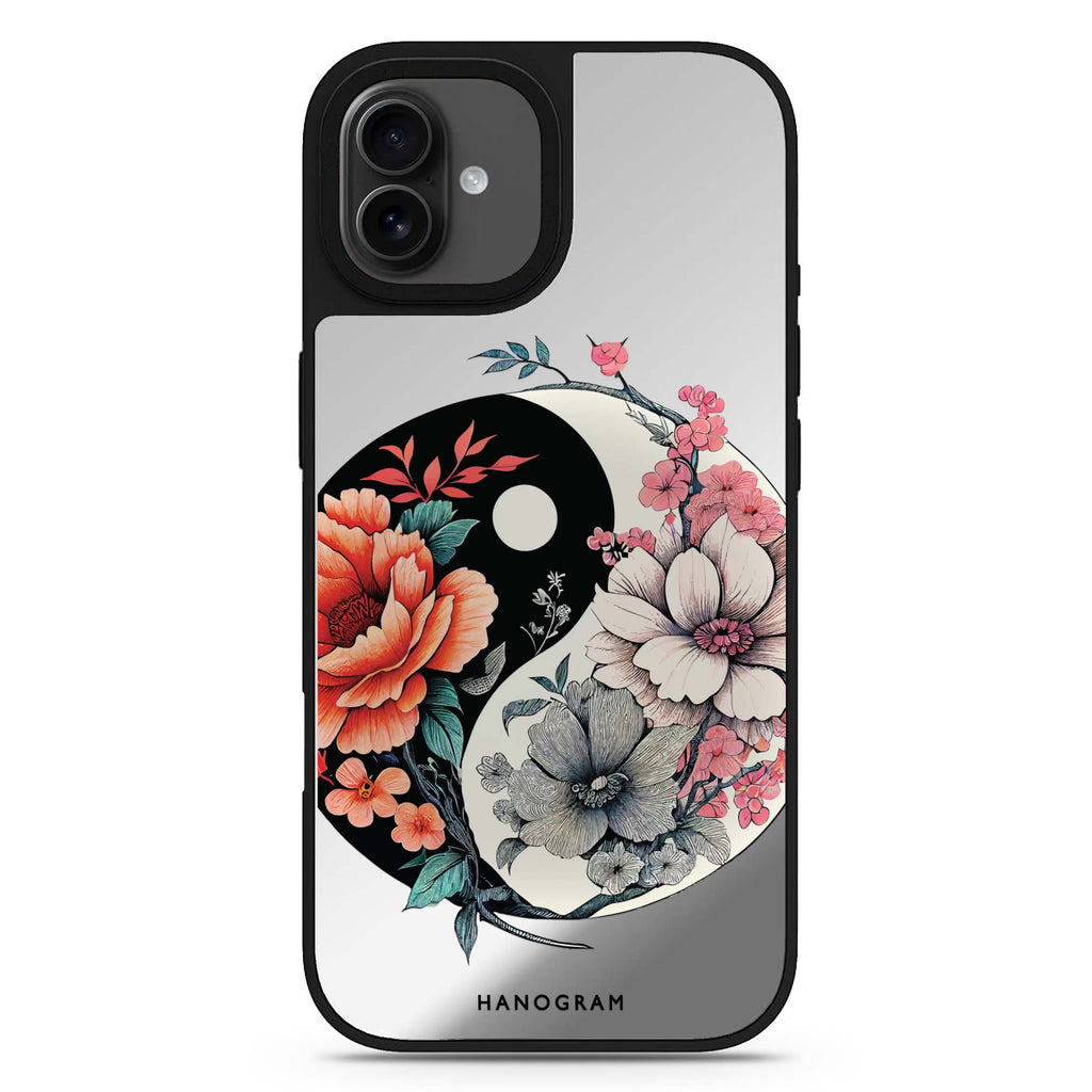 Floral & Tai Chi iPhone 17 花卉鏡面手機殼 主圖設計