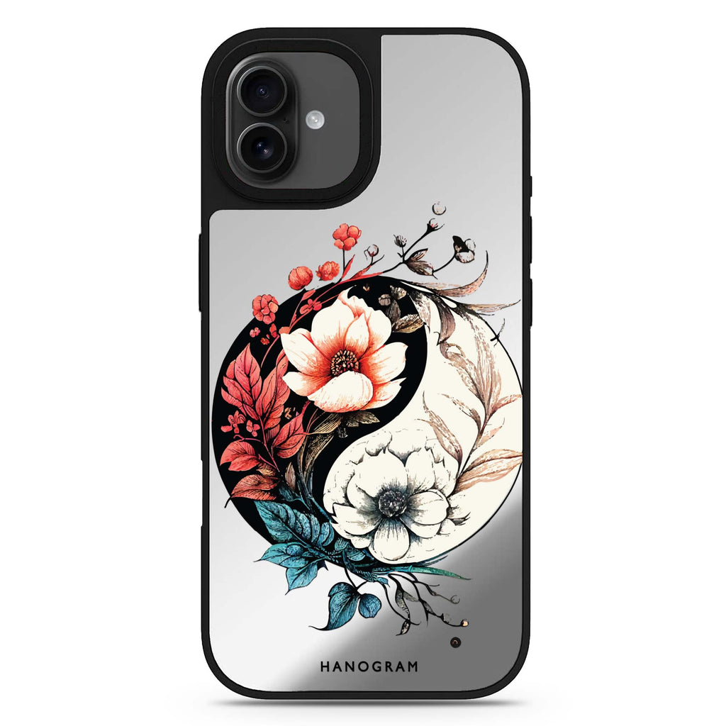 Pretty Floral & Tai Chi iPhone 17 花卉鏡面手機殼 主圖設計