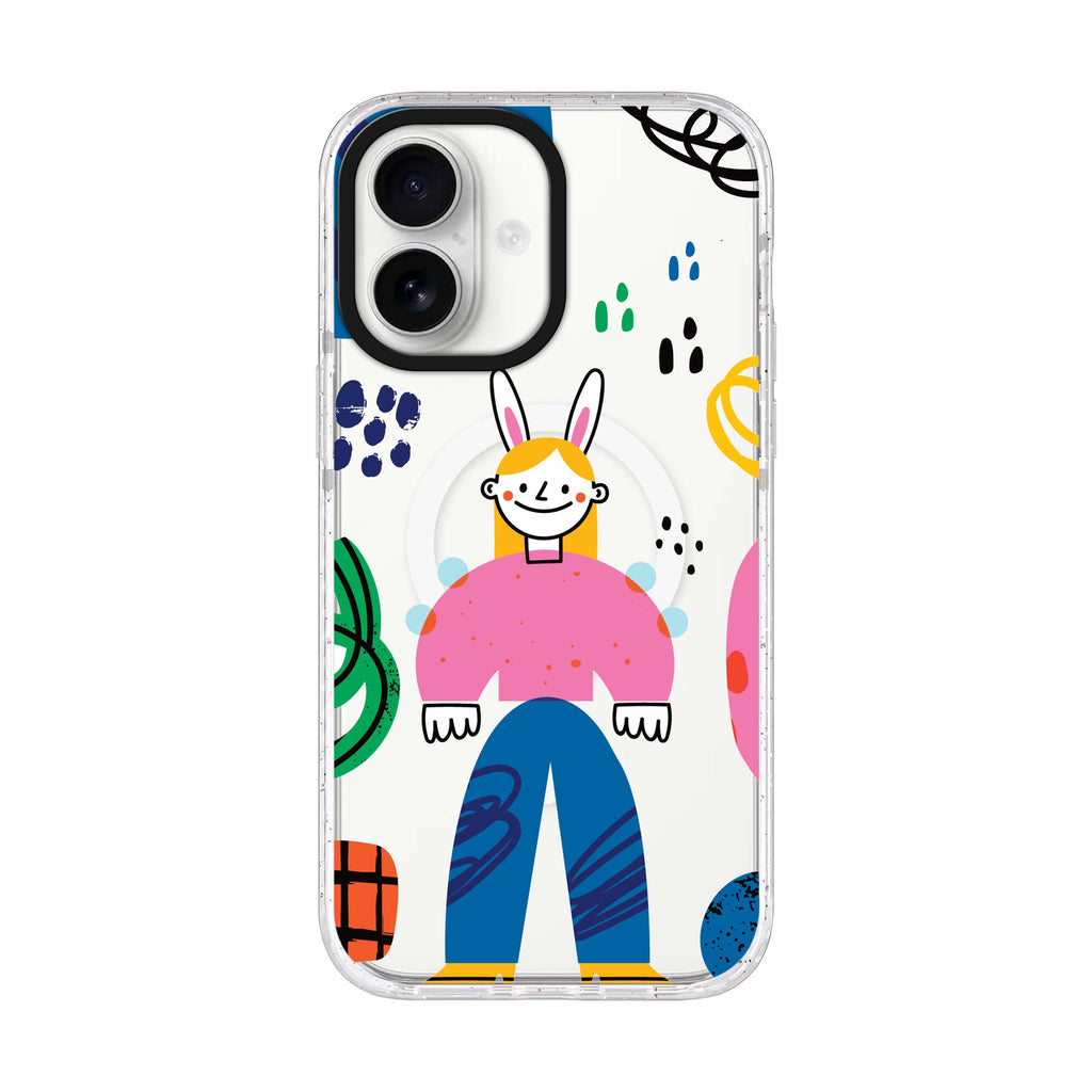 Abstract People iPhone 17 水晶透明保護殼正面展示