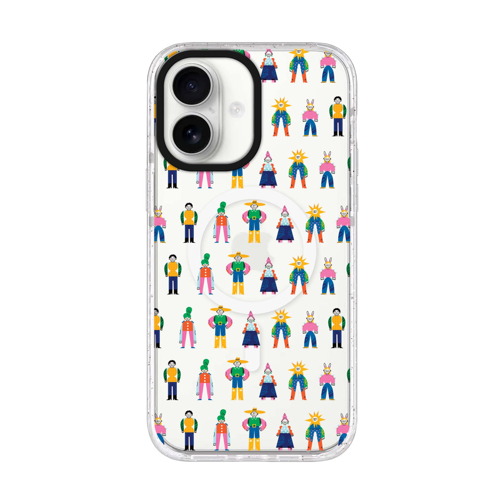 Abstract People Family iPhone 17 水晶透明保護殼正面展示