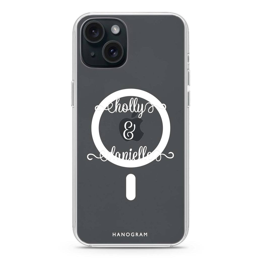 Our Cursive Handwritten iPhone 15 Plus Magsafe 兼容水晶透明保護殼