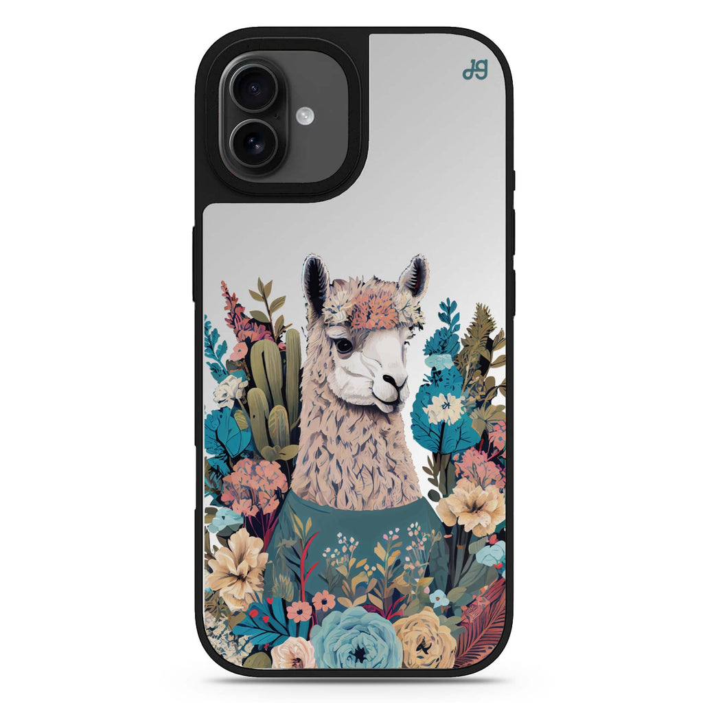 Lama in the garden iPhone 17 花卉鏡面手機殼 主圖設計