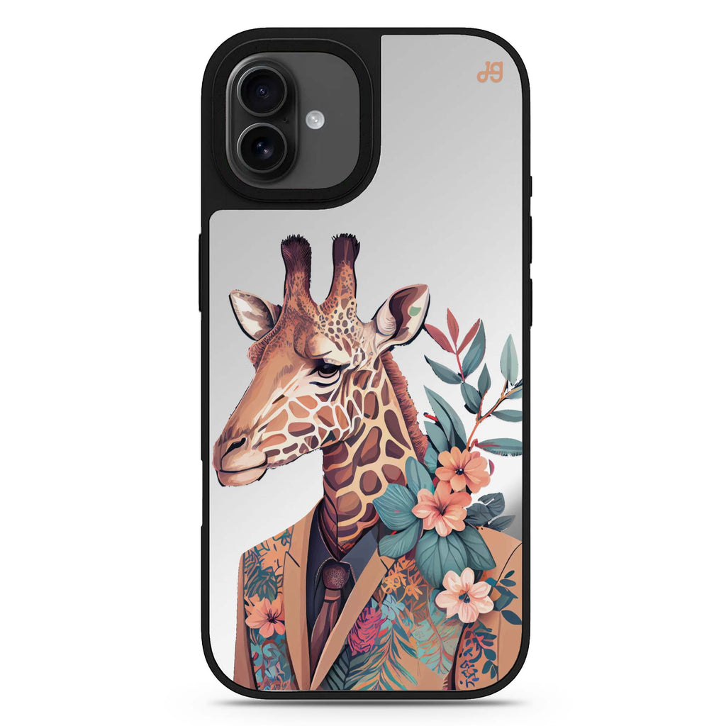 Giraffe & floral 款式1 iPhone 17 花卉鏡面手機殼 主圖設計