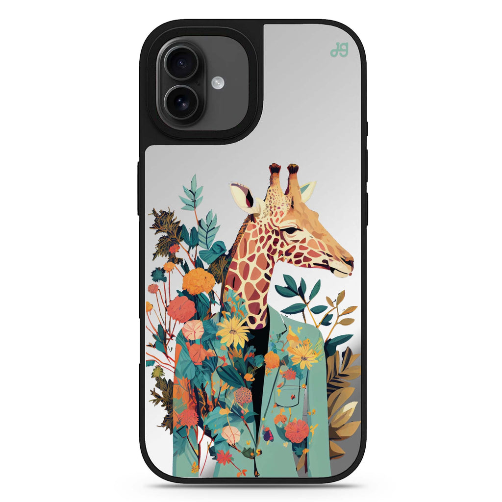 Giraffe & floral 款式2 iPhone 17 花卉鏡面手機殼 主圖設計